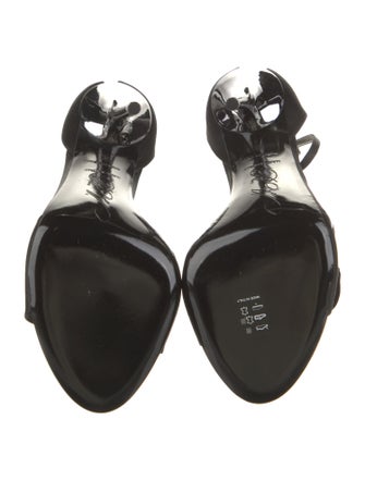 Roger Vivier Satin Feather Trim T-Strap Sandals