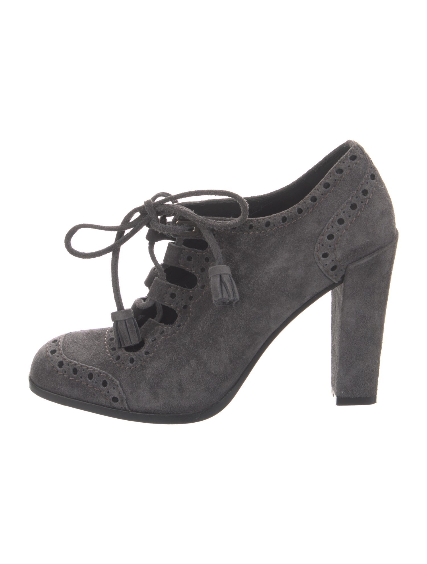 Roger Vivier Suede Lasercut Accents Pumps