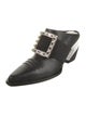 Roger Vivier Leather Crystal Embellishments Mules