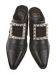 Roger Vivier Leather Crystal Embellishments Mules