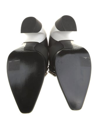 Roger Vivier Leather Crystal Embellishments Mules