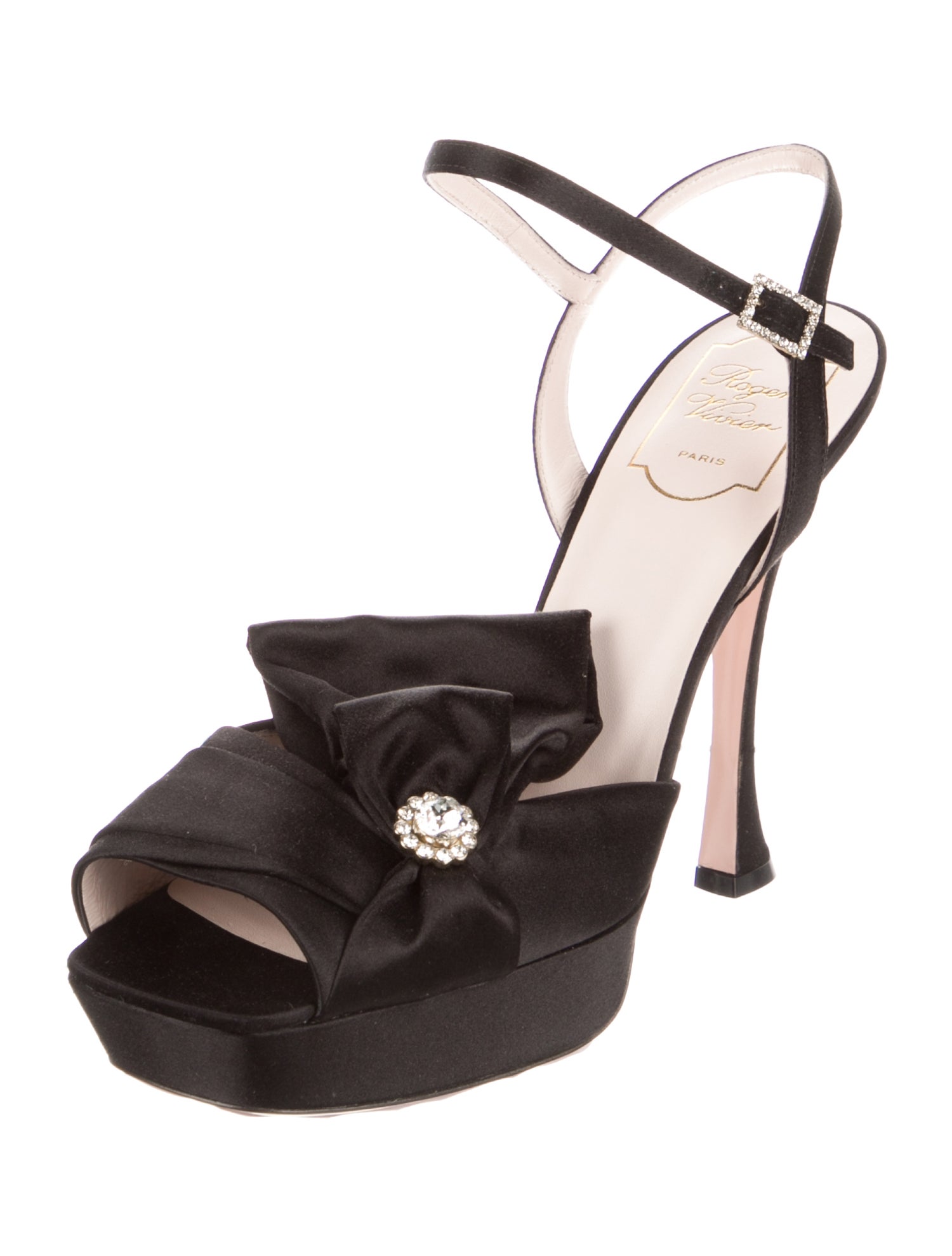 Roger Vivier Satin Bow Accents Sandals