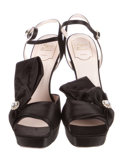 Roger Vivier Satin Bow Accents Sandals