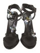 Roger Vivier Satin Sequin Embellishments T-Strap Sandals