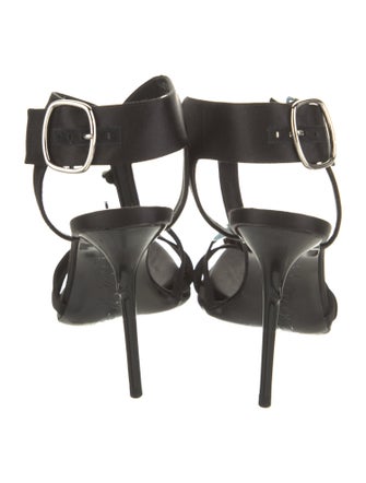 Roger Vivier Satin Sequin Embellishments T-Strap Sandals