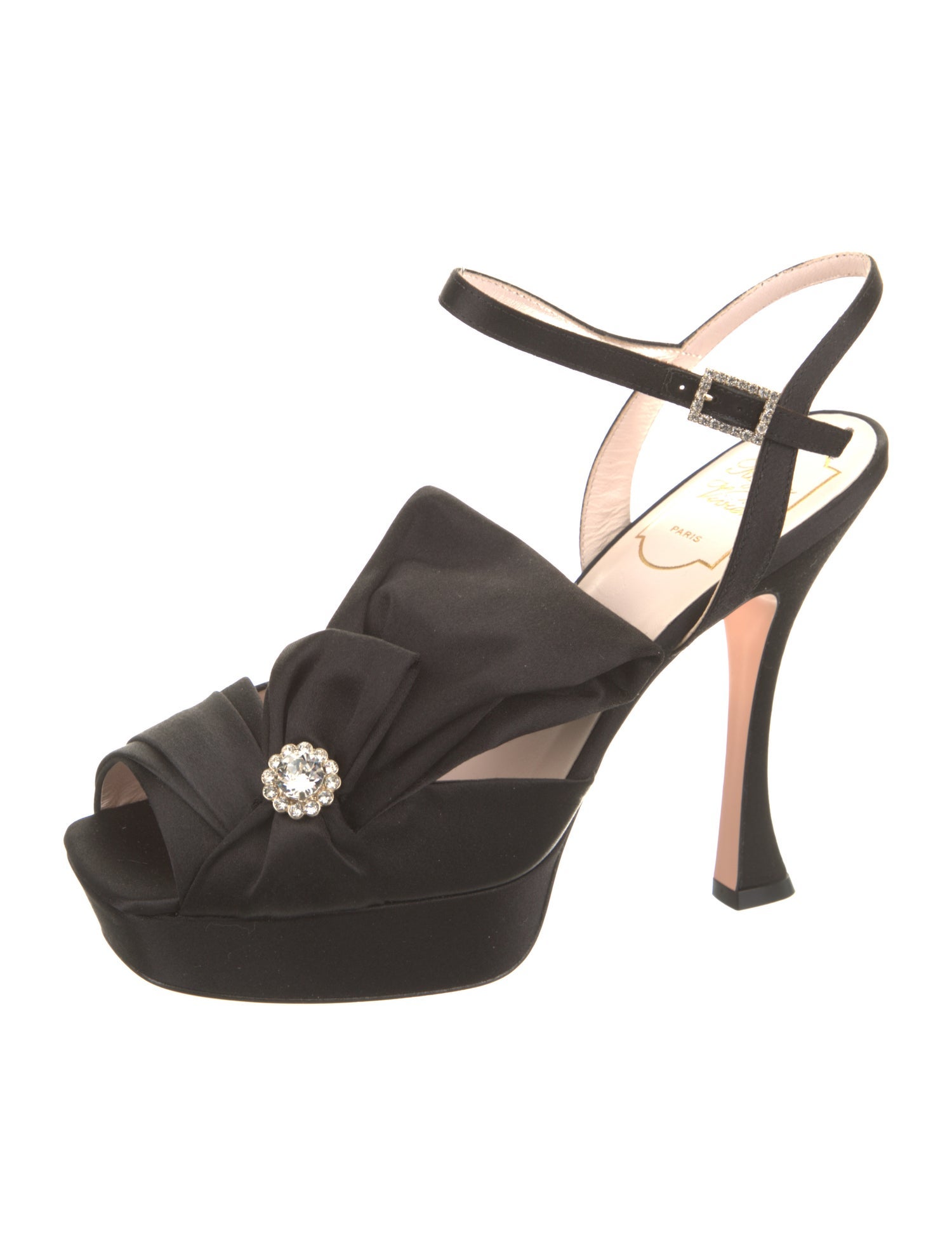 Roger Vivier Satin Bow Accents Sandals