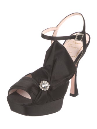 Roger Vivier Satin Bow Accents Sandals