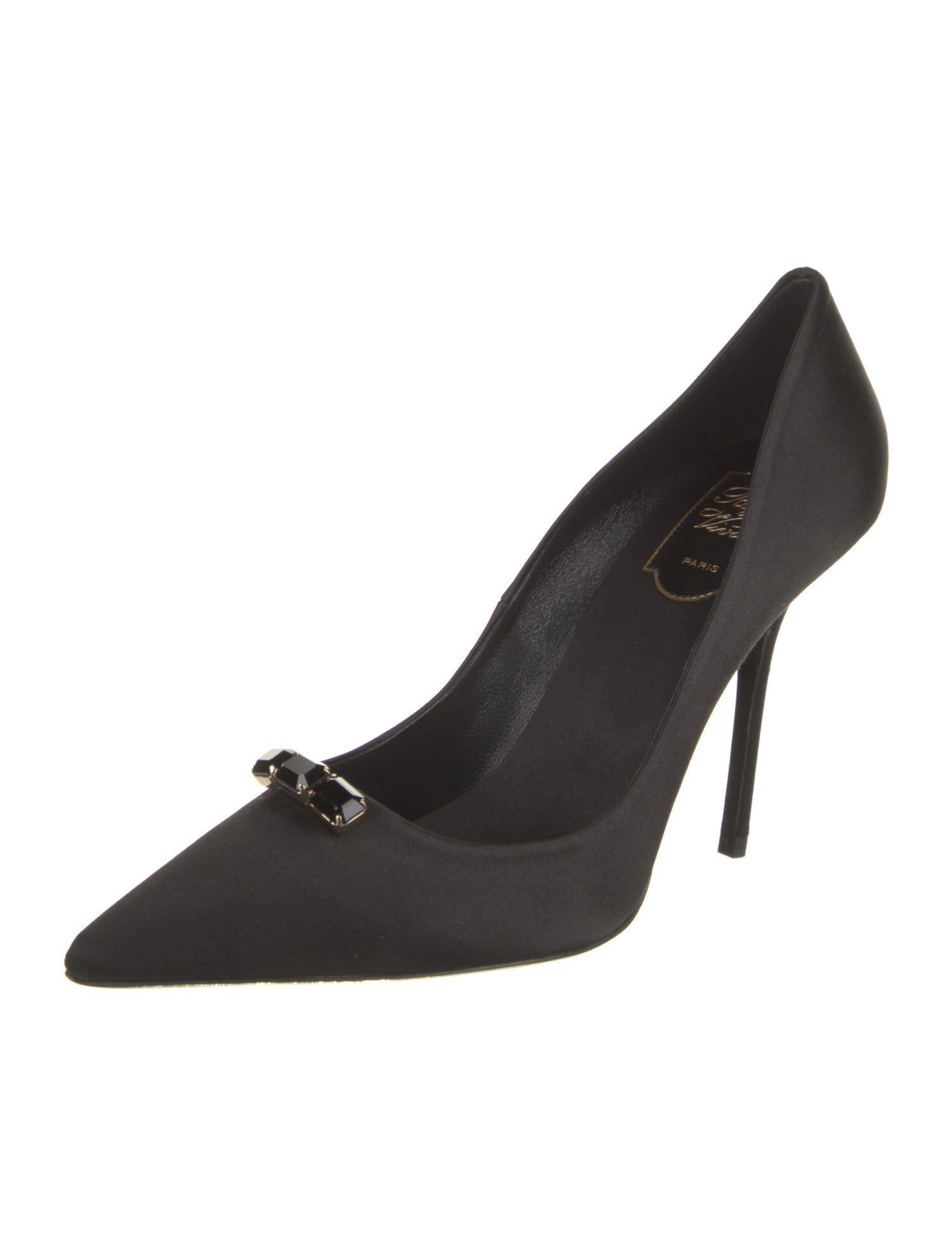 Roger Vivier Satin Studded Accents Pumps