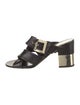Roger Vivier Leather Cutout Accent Slides