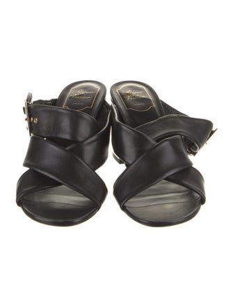 Roger Vivier Leather Cutout Accent Slides