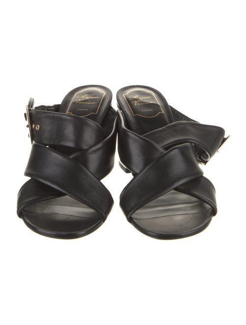 Roger Vivier Leather Cutout Accent Slides