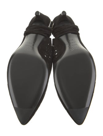 Roger Vivier Suede Floral Print Slingback Pumps