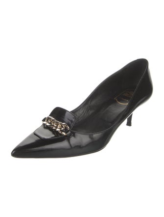 Roger Vivier Leather Chain-Link Accents Pumps