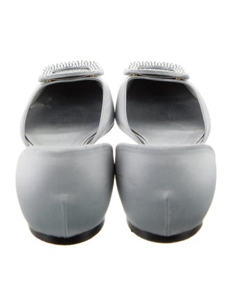 Roger Vivier Satin Crystal Embellishments D'Orsay Flats