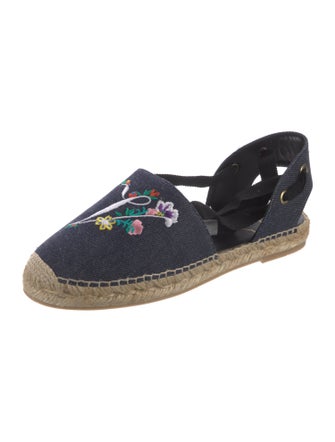 Roger Vivier Denim Graphic Print Espadrilles