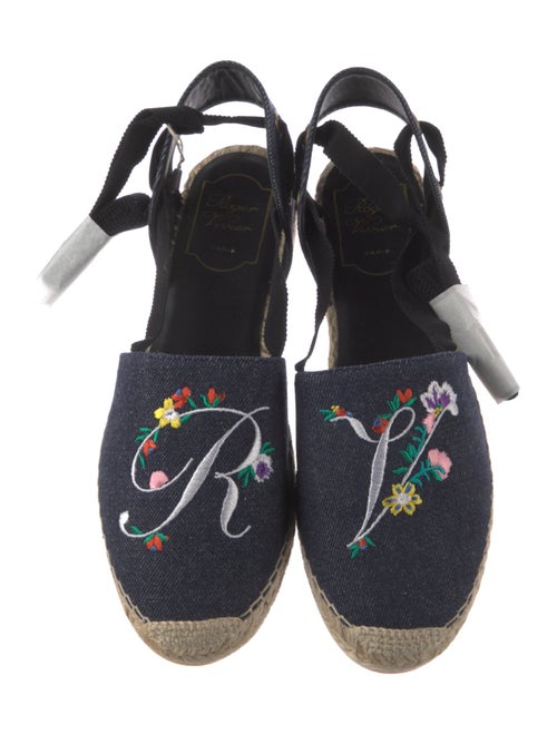 Roger Vivier Denim Graphic Print Espadrilles