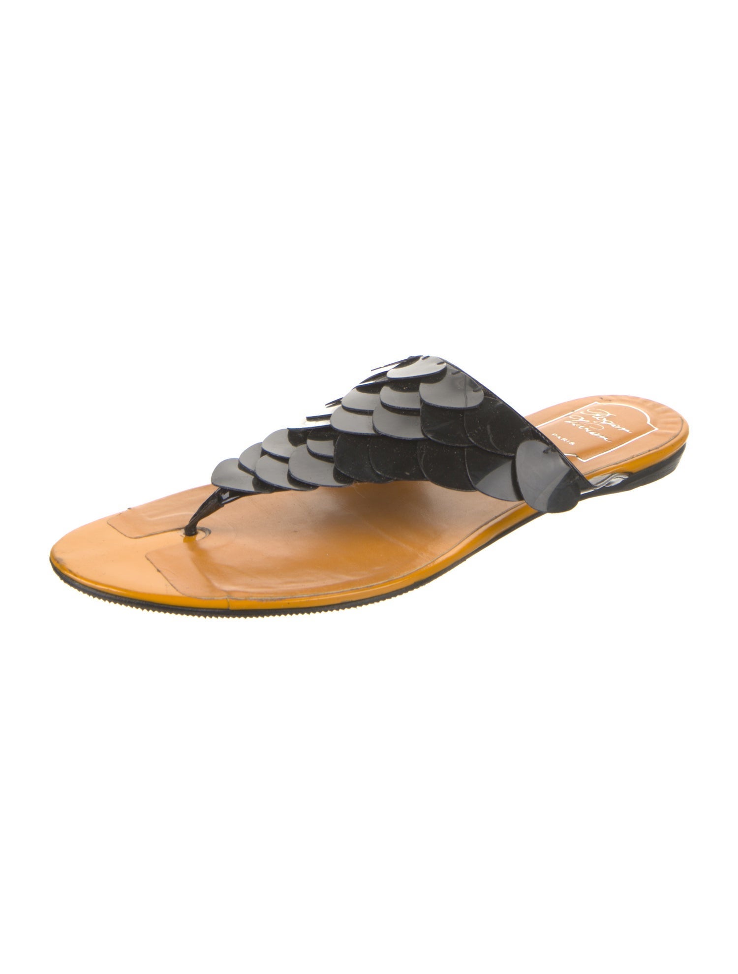 Roger Vivier Patent Leather Slides