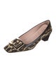 Roger Vivier Canvas Animal Print Pumps