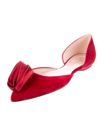 Roger Vivier Suede Cutout Accent D'Orsay Flats