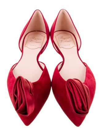 Roger Vivier Suede Cutout Accent D'Orsay Flats