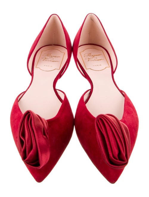Roger Vivier Suede Cutout Accent D'Orsay Flats