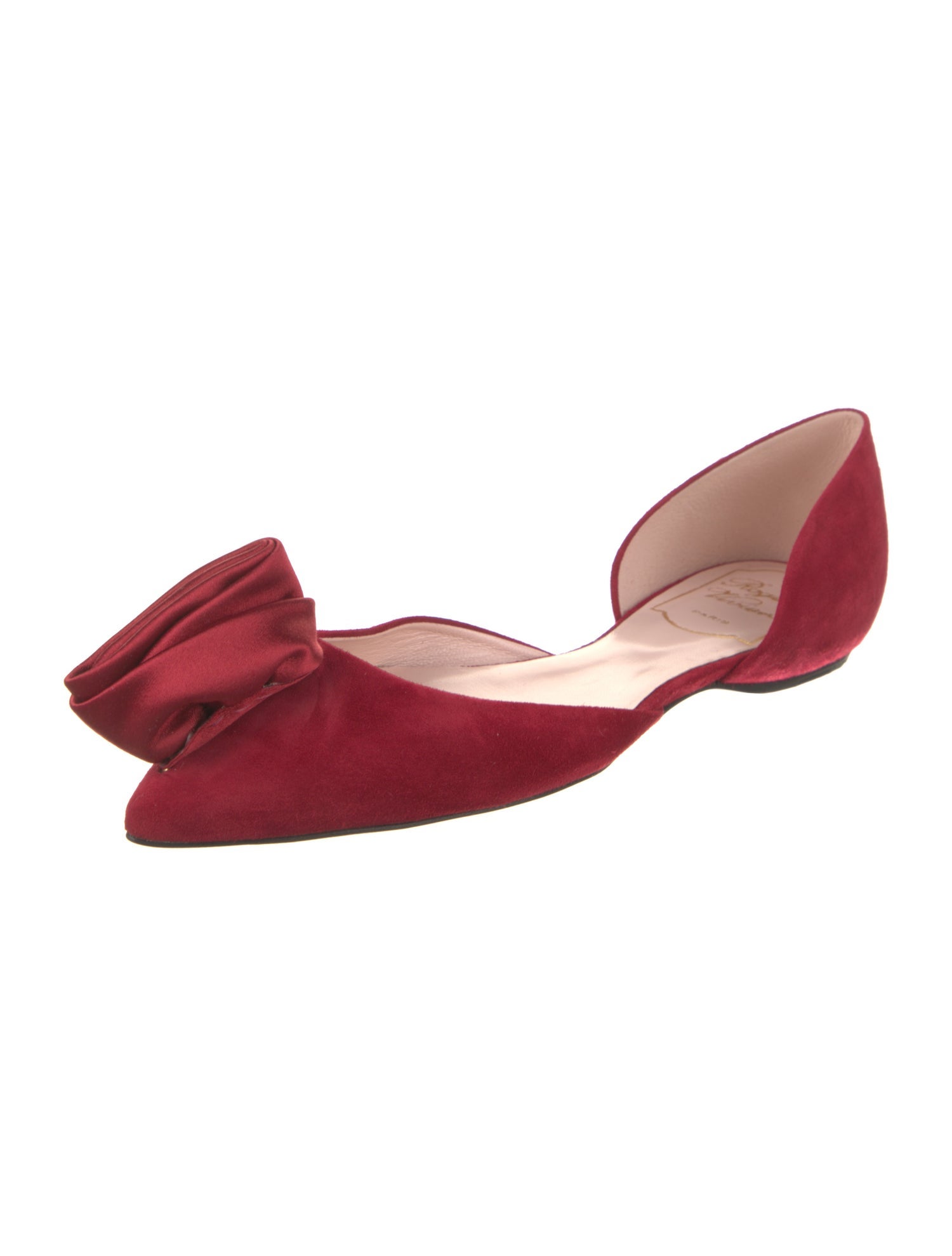 Roger Vivier Suede Cutout Accent D'Orsay Flats