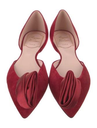 Roger Vivier Suede Cutout Accent D'Orsay Flats
