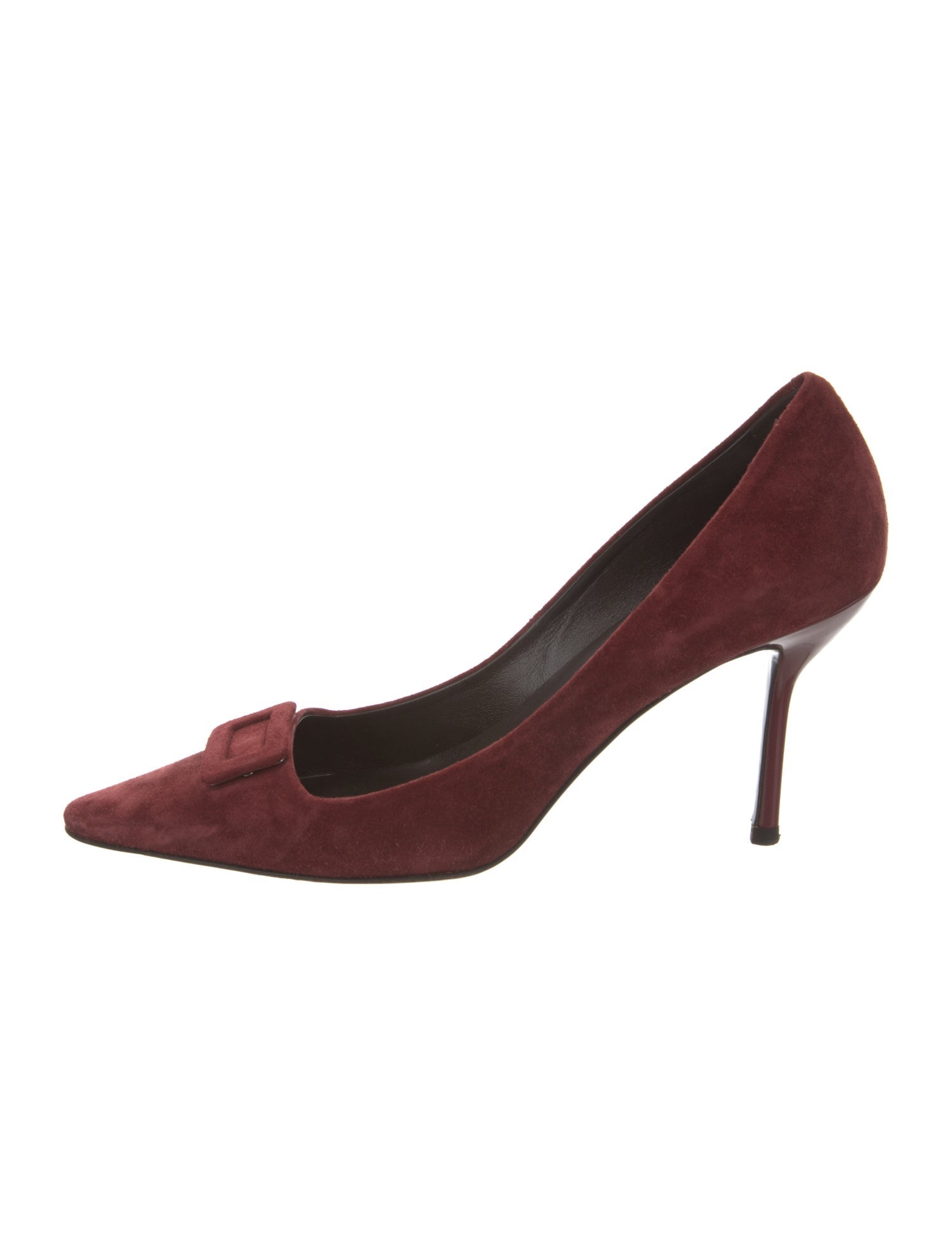 パンプス Prada Burgundy Suede Pumps With Delicate Bow Accent Prada Suede Bow Accents Pumps - Burgundy Pumps, Shoes