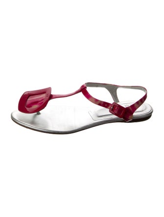 Roger Vivier Patent Leather T-Strap Sandals