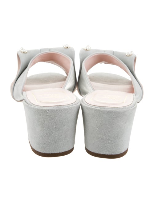 Roger Vivier Suede Bow Accents Slides