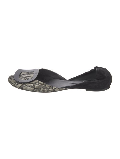 Roger Vivier Lace Printed D'Orsay Flats