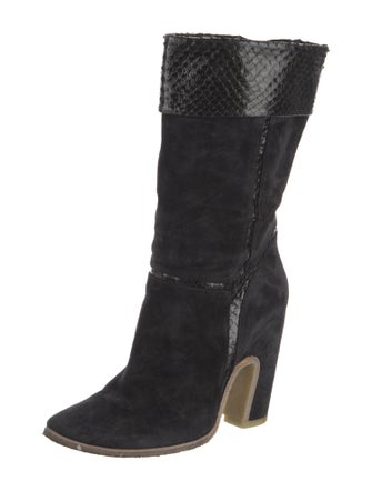 Roger Vivier Suede Moto Boots