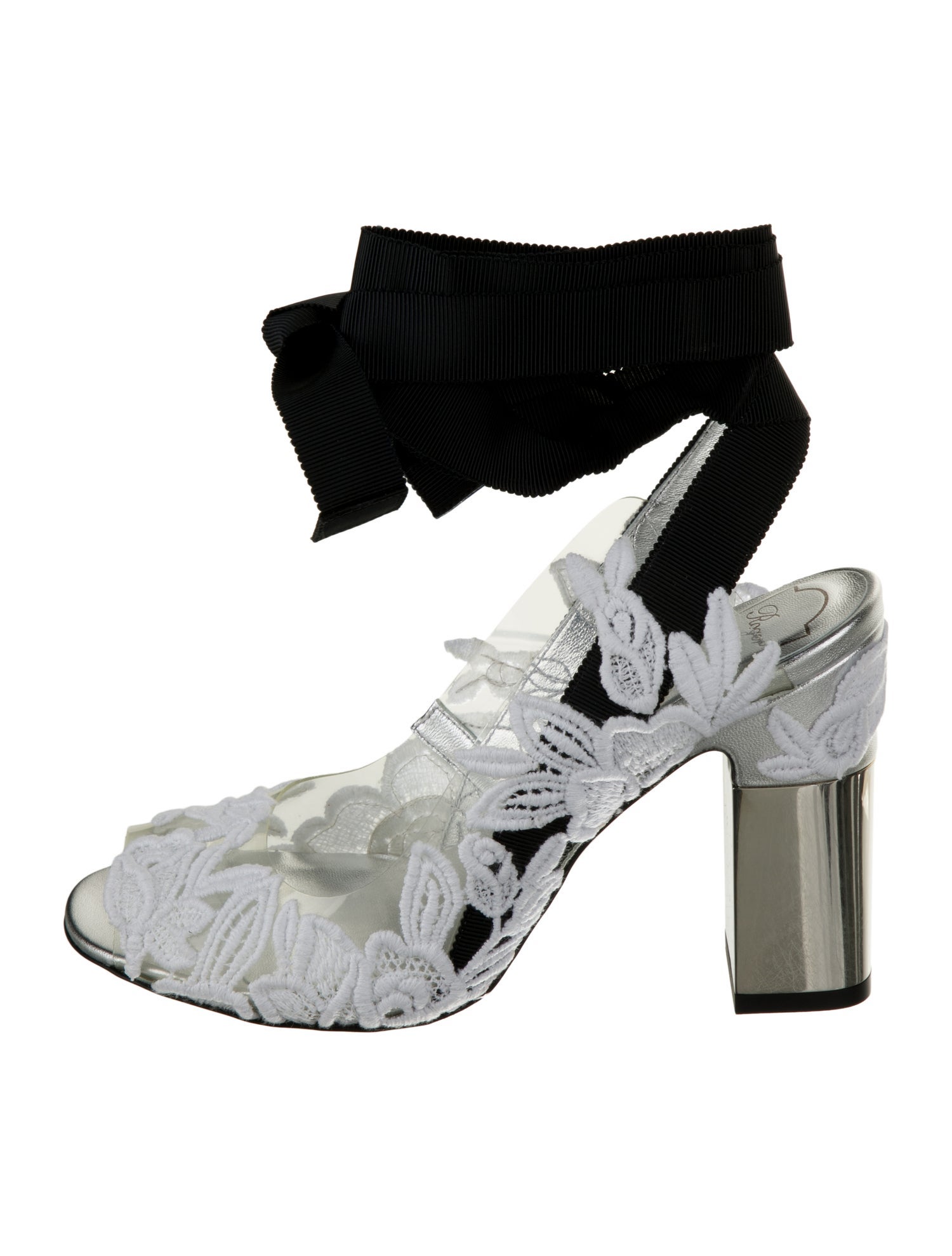 Roger Vivier PVC Lace Pattern Sandals