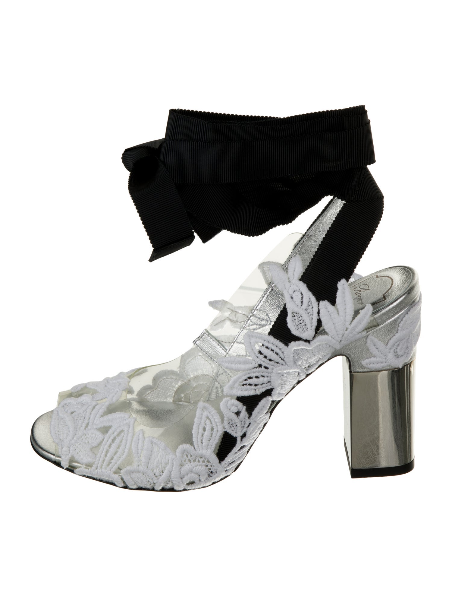 Roger Vivier PVC Lace Pattern Sandals