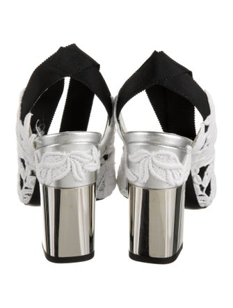 Roger Vivier PVC Lace Pattern Slingback Sandals
