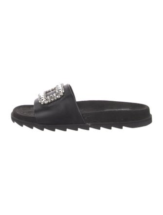 Roger Vivier Leather Printed Slides