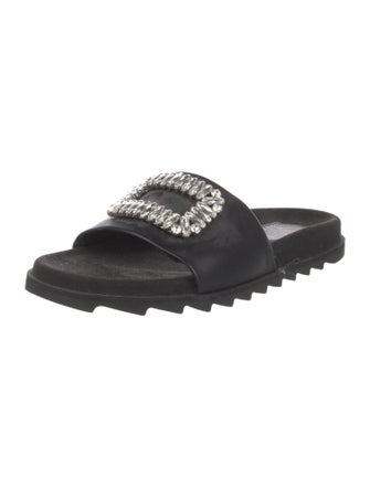 Roger Vivier Leather Printed Slides