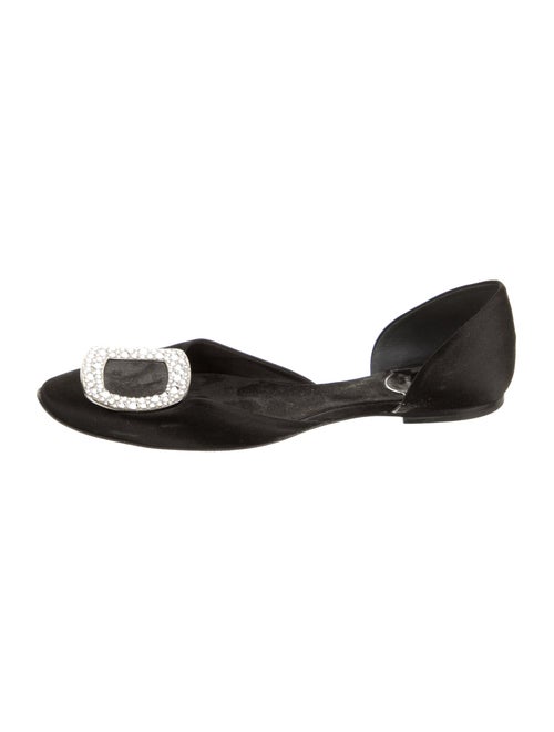 Roger Vivier Satin Crystal Embellishments D'Orsay Flats