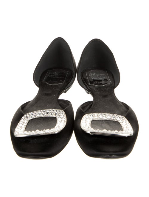 Roger Vivier Satin Crystal Embellishments D'Orsay Flats