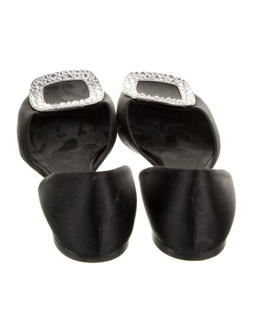 Roger Vivier Satin Crystal Embellishments D'Orsay Flats