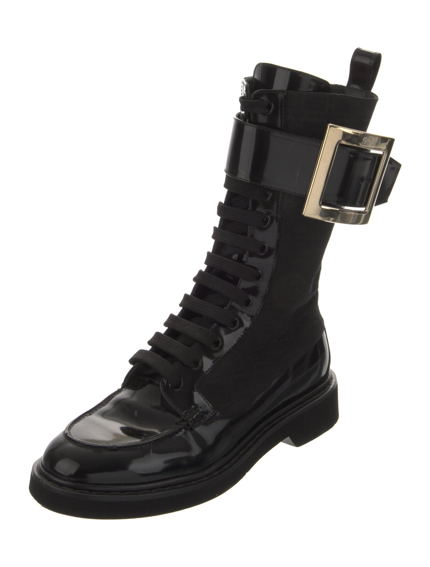 Roger Vivier Leather Combat Boots