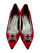 Roger Vivier Satin Crystal Embellishments Pumps