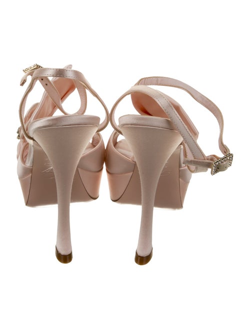 Roger Vivier Satin Crystal Embellishments Sandals