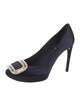 Roger Vivier Satin Crystal Embellishments Pumps