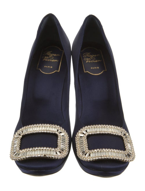 Roger Vivier Satin Crystal Embellishments Pumps