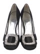 Roger Vivier Satin Crystal Embellishments Pumps