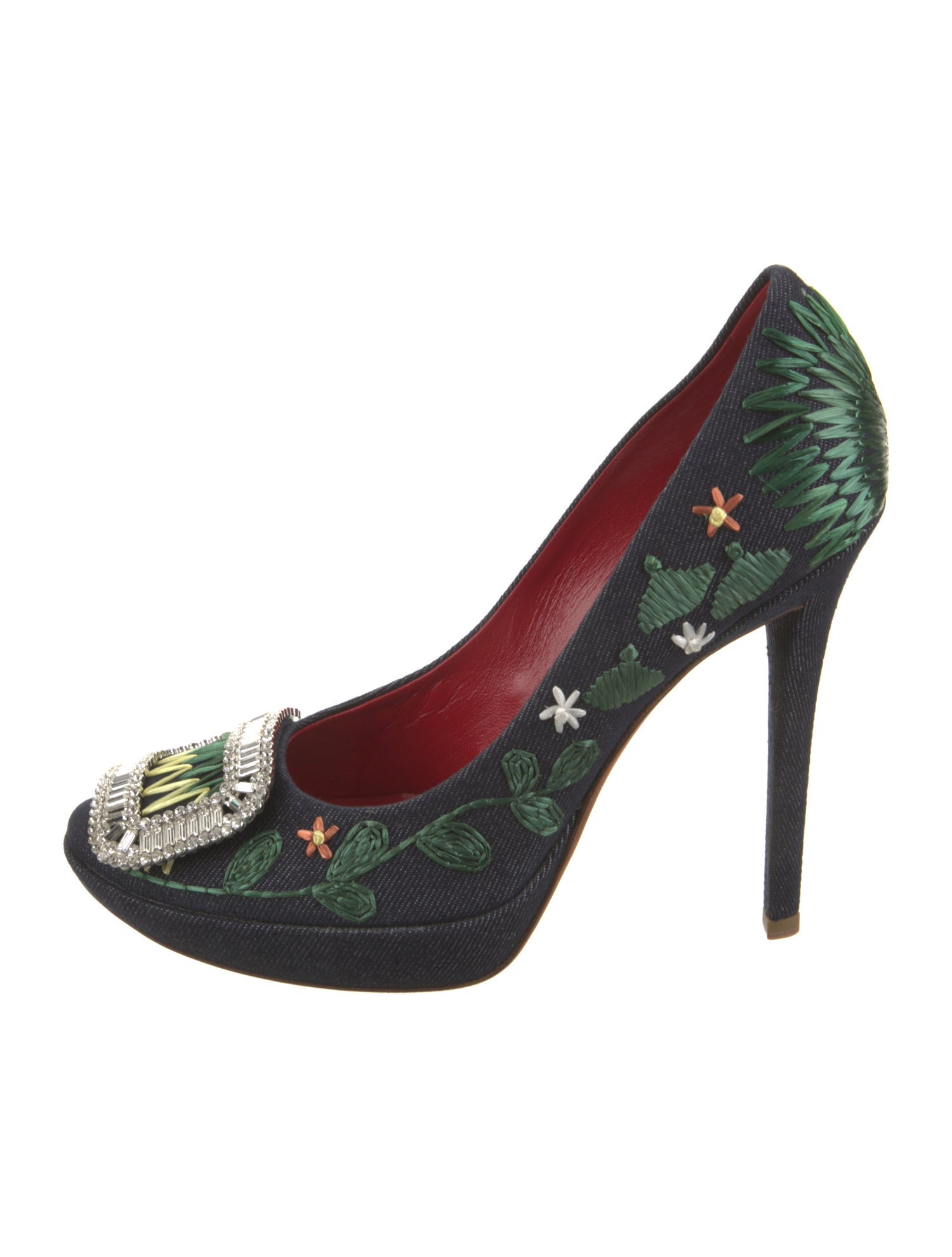 Roger Vivier Denim Printed Pumps
