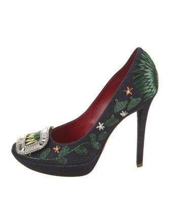 Roger Vivier Denim Printed Pumps
