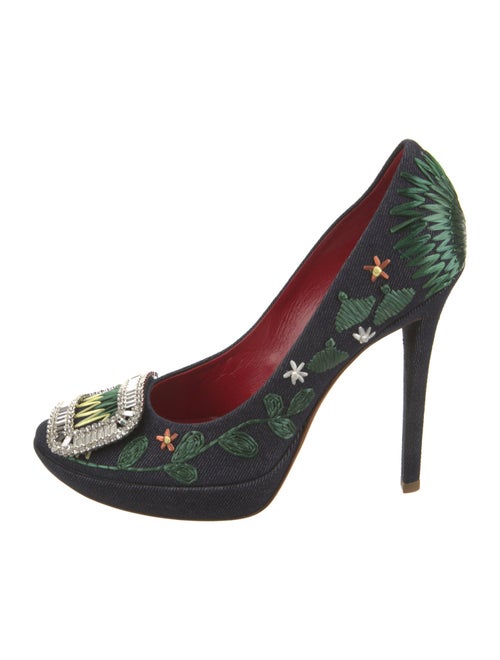 Roger Vivier Denim Printed Pumps