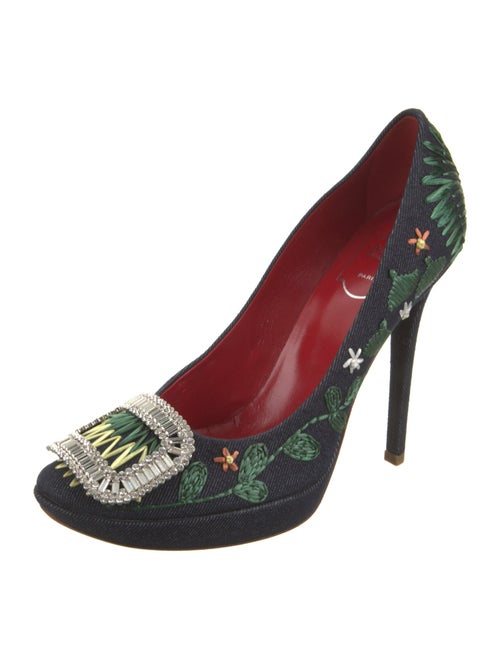 Roger Vivier Denim Printed Pumps